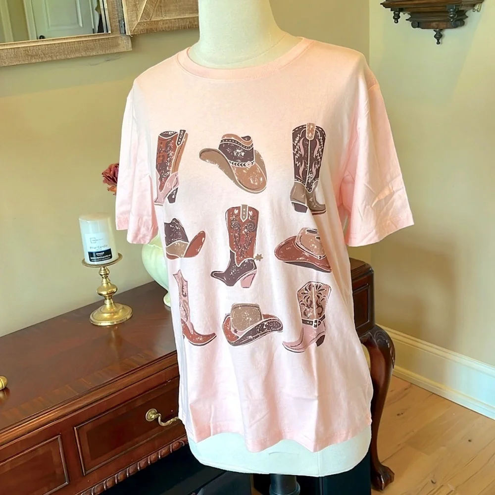 Oversized Cowgirl Western T-shirt New